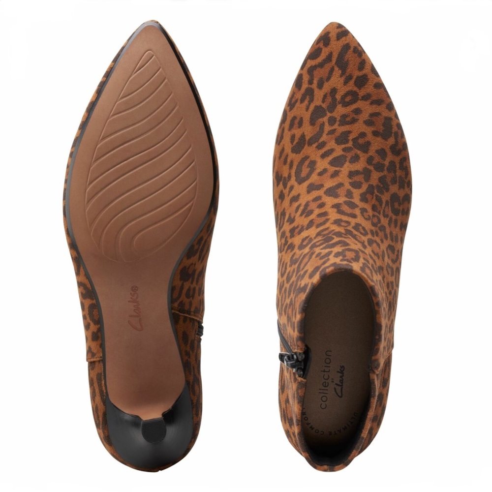 CLARKS Ankle Boot Linvale Sea Tan Leopard Print - Picture 6 of 6